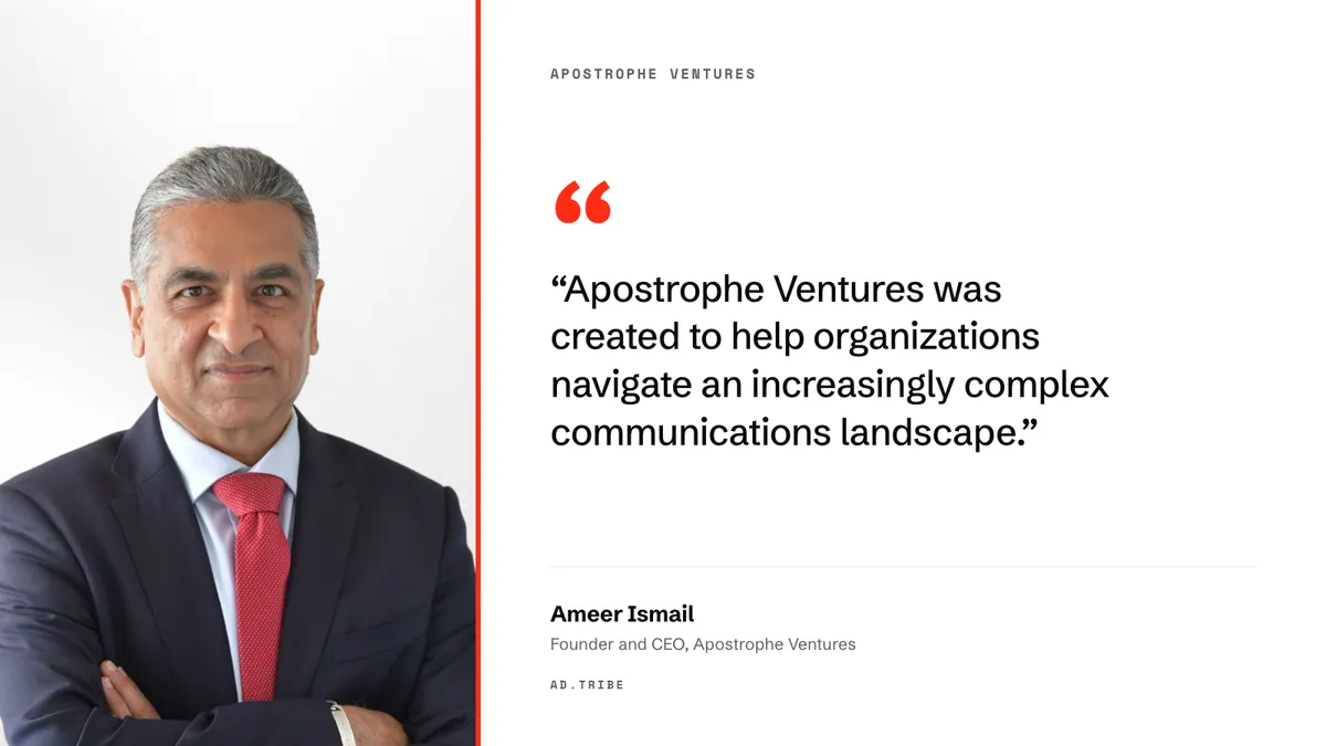 Ameer Ismail, Founder and CEO of Apostrophe Ventures, on why the firm was created