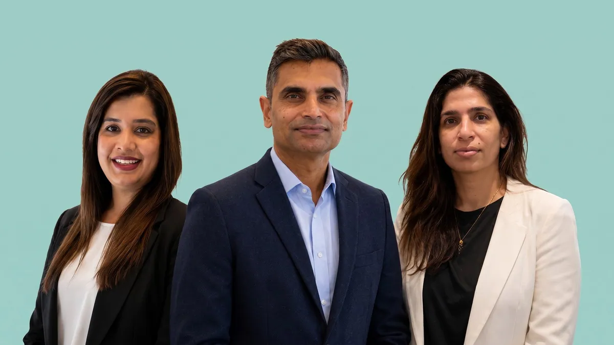 Divya Narayan, Saji Abraham and Leila Bilimoria Surti, Managing Partners at Apostrophe Ventures