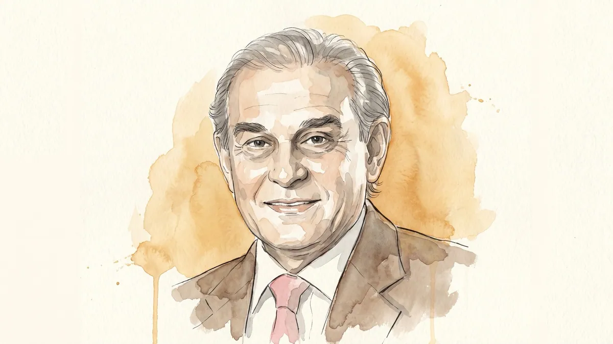 Watercolour and ink portrait of Harsh Mariwala, founder of Marico