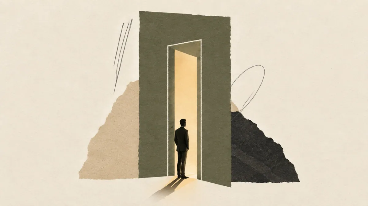 A doorway with a second, narrower doorway drawn inside it