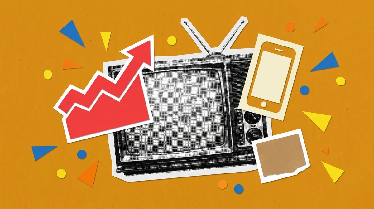 Illustration marking India's ad revenue forecast amid TV advertising decline