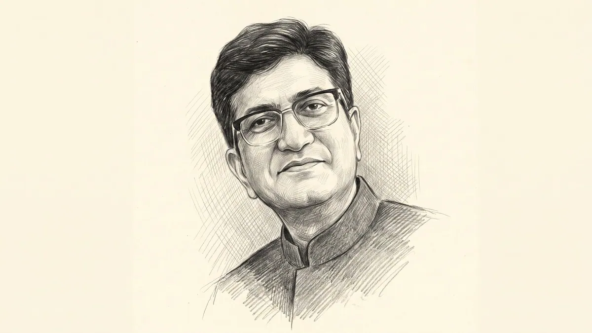 A graphite pencil portrait of Prasoon Joshi, the poet who gave brands their voice
