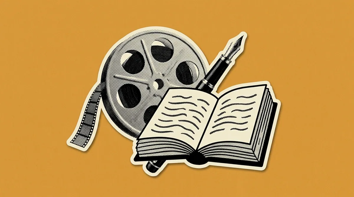 A film reel and paintbrush representing Netflix's India Storytelling Initiative