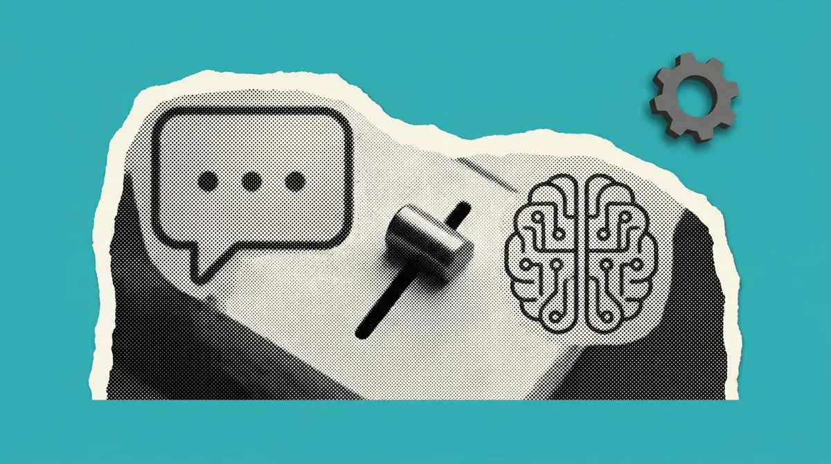 A chat interface icon beside a sliding reasoning control