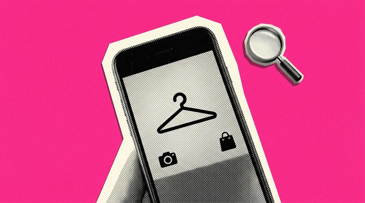 A smartphone displaying AI-recommended fashion outfits