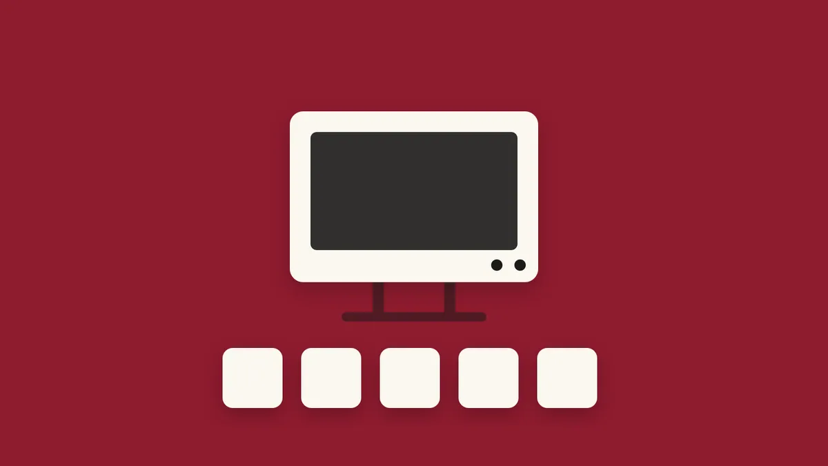 A television set above five blank sponsor slots, illustrated