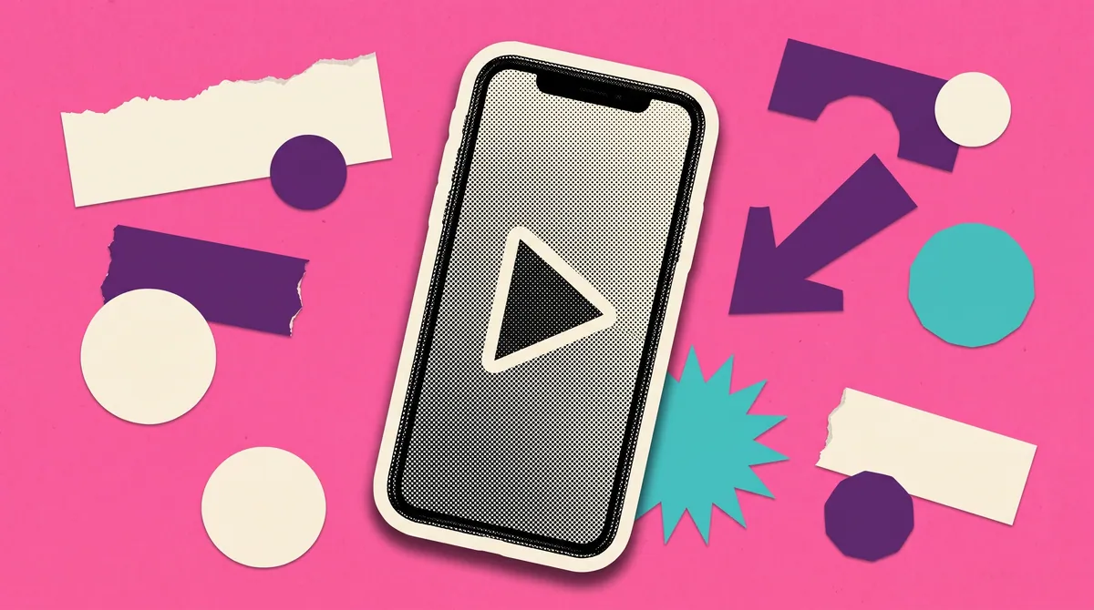 Illustration of a smartphone with a play button marking Story TV's South India expansion