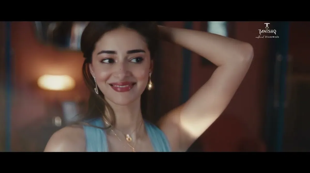 Ananya Panday in a still from Tanishq's 'Festival of Diamonds' campaign film